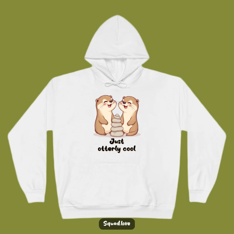 Funny Otter Pals Hoodie: Cozy Up with Hilarious Balancing Buddies