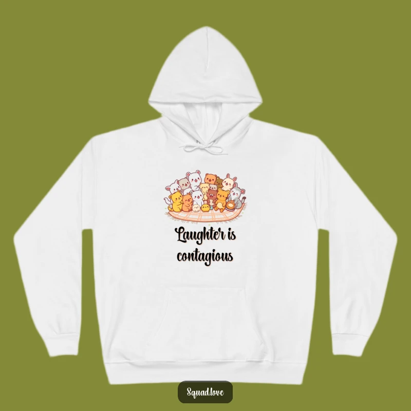 Funny Kawaii Animals Hoodie - Cozy Picnic Gathering for Friends