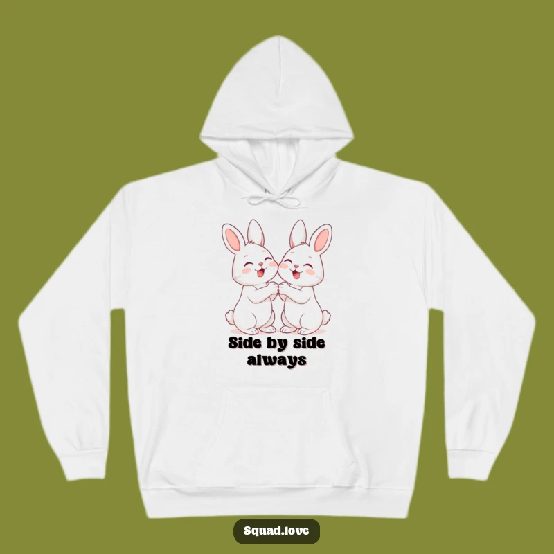 Cozy Funny Giggle Bunnies Hoodie: Warm Friendship Gift