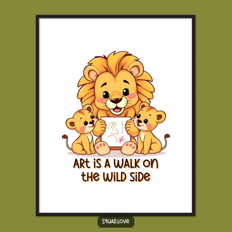 Funny Free Printable Lion Wall Art: Proud Dad Art Downloadable Decor