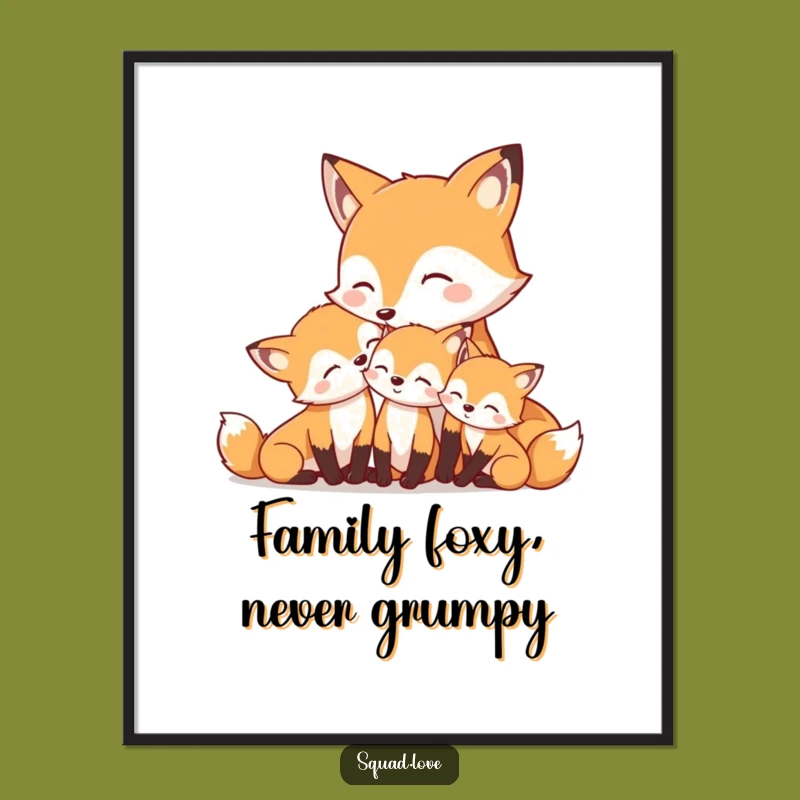 Free Printable Fox Family Wall Art - Funny Downloadable Decor for Cozy Homes