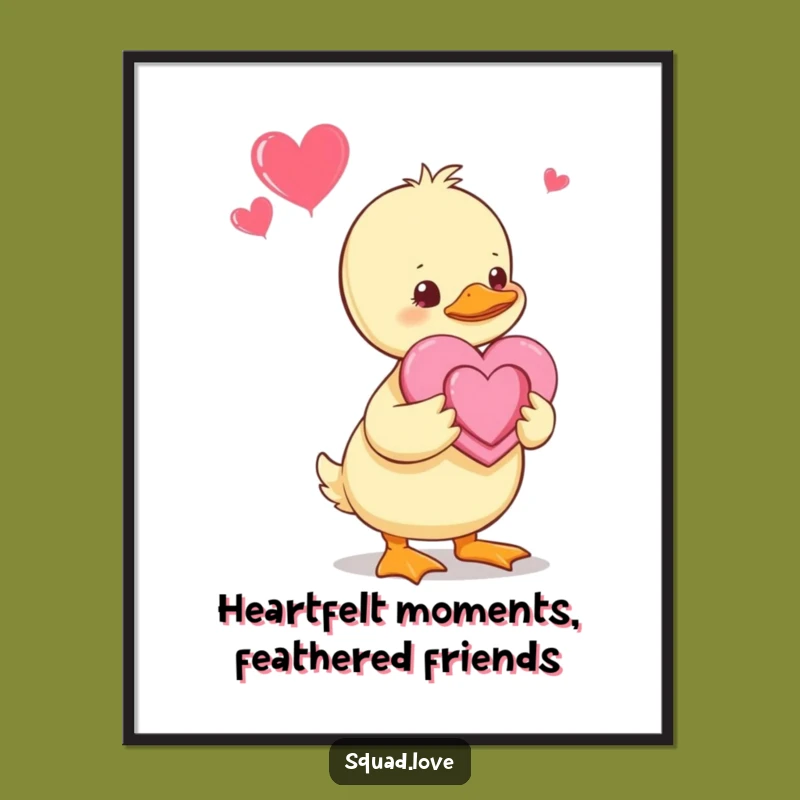 Free Printable Duckling Wall Art: Adorable Baby Duck's Love - Funny Downloadable Home Decor Gift