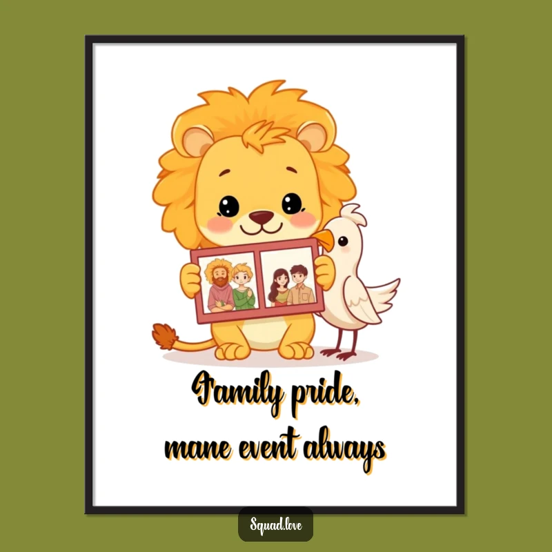 Free Printable Lion Family Wall Art - Proud Downloadable Decor Gift