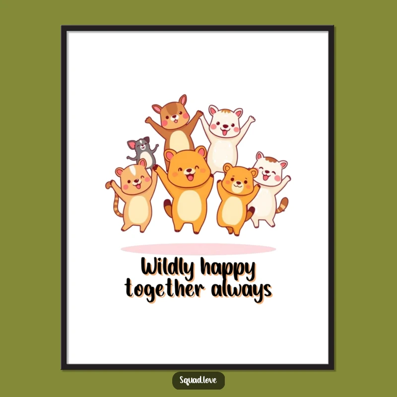 Free Printable Wall Art: Animal Friends Jump - Quirky Downloadable Decor!