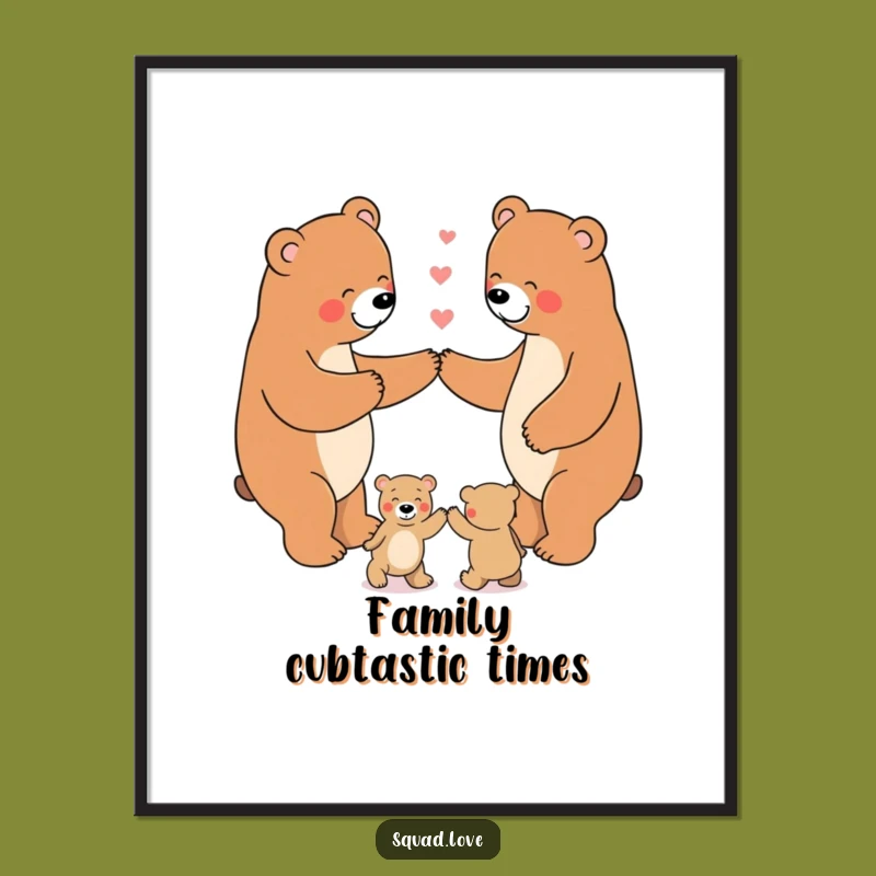 Funny Free Printable Bear Family Wall Art - Dancing Bears Downloadable Decor