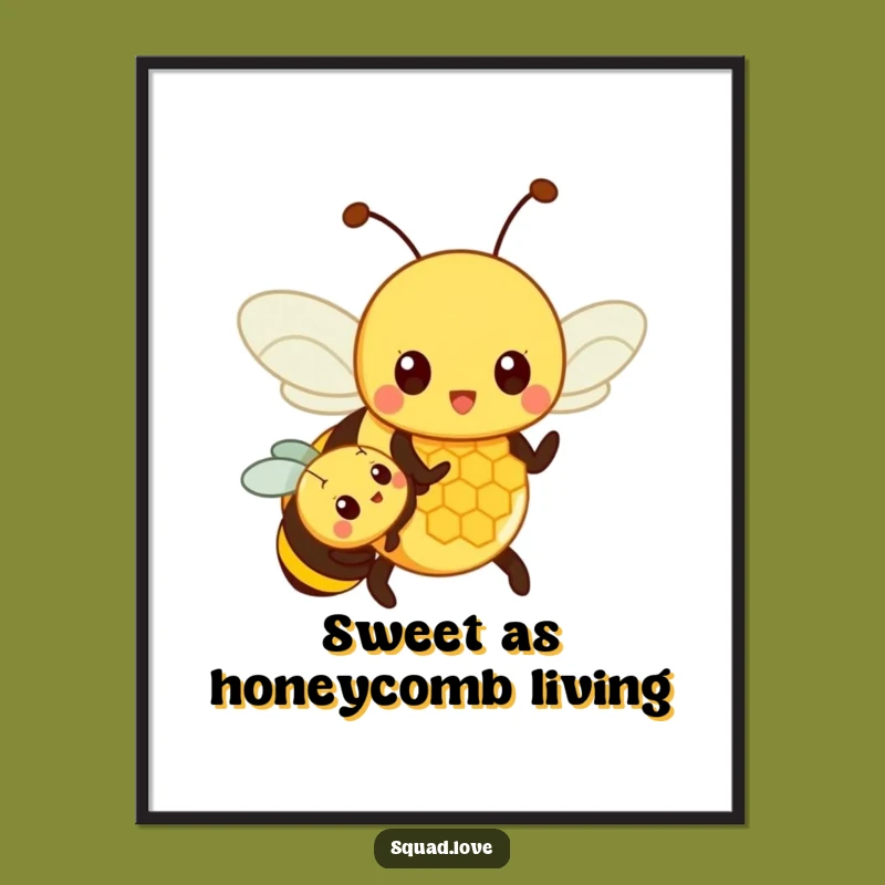 Funny Free Printable Wall Art: Adorable Bee Parent & Honeycomb Downloadable Art