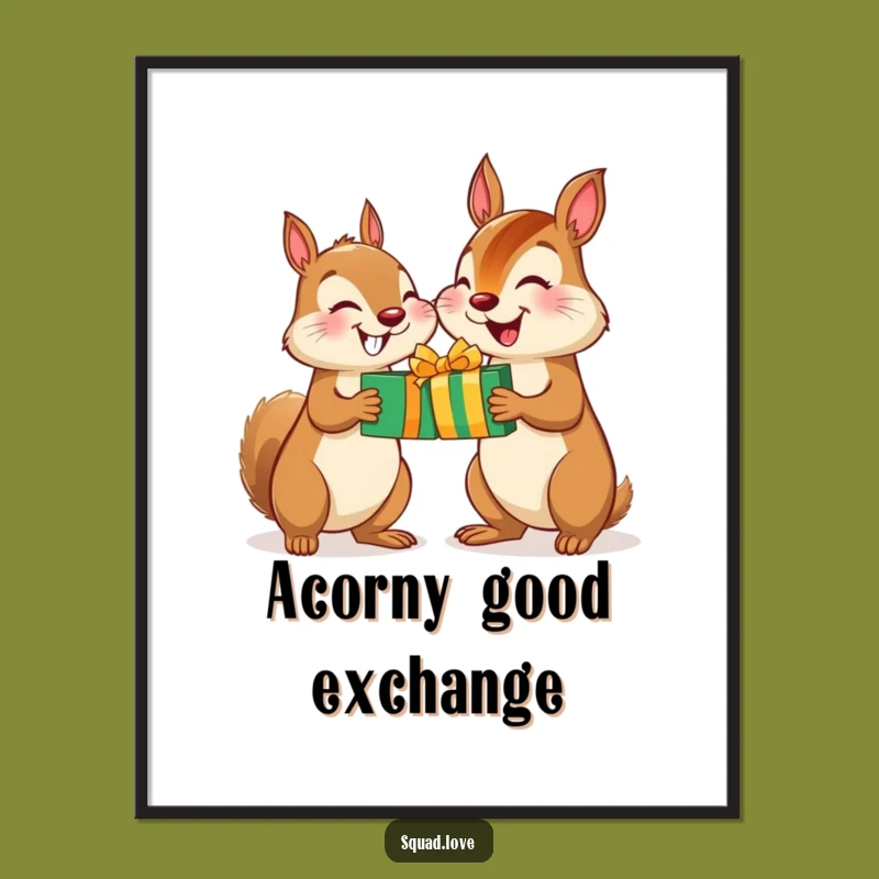 Funny Free Printable Wall Art: Squirrel Chipmunk Gift Exchange Downloadable Decor