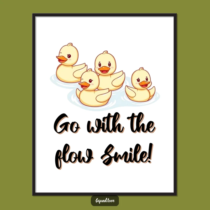 Funny Free Printable Duck Wall Art: Happy Family Formation Downloadable Decor