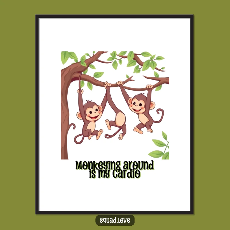 Free Printable Wall Art: Playful Monkeys - Hilarious Downloadable Jungle Art!