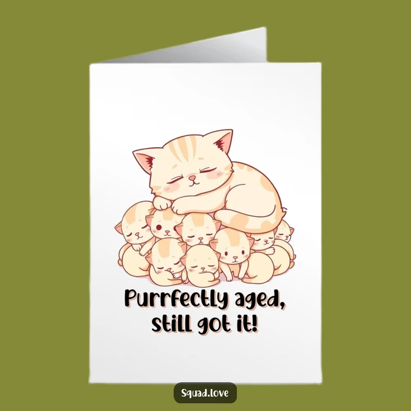 Free Printable Birthday Card: Contented Cat Nap - Funny Downloadable Gift for Cat Lovers!
