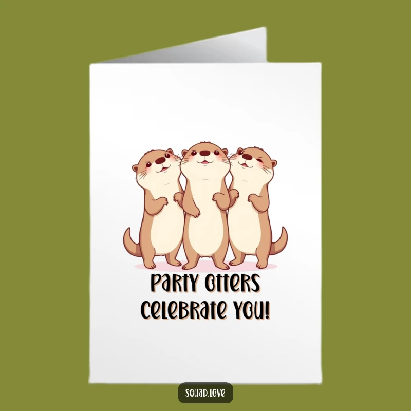 Free Printable Birthday Card: Glee-ful Otter Dance Party Fun Downloadable Gift