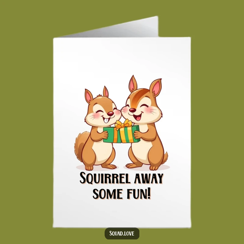Free Printable Birthday Card: Squirrel Chipmunk Gift Exchange Funny Downloadable