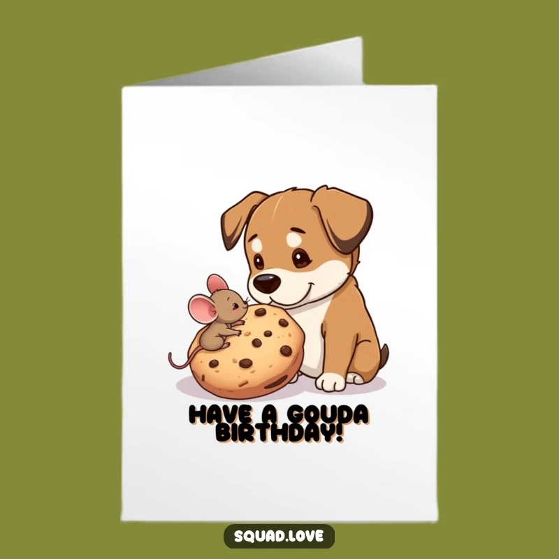 Free Printable Mouse & Dog Birthday Card - Funny Downloadable Gift for Sweet Friends
