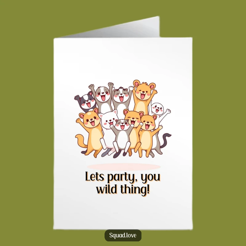Free Printable Animal Party Birthday Card - Fun Downloadable Group Celebration Gift