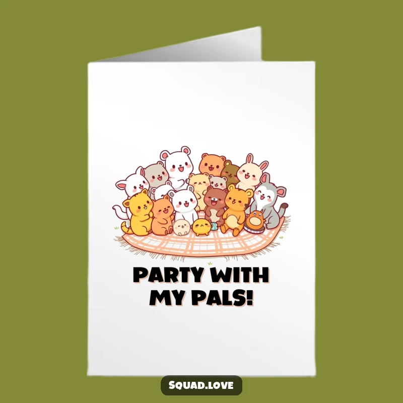 Free Printable Kawaii Animals Birthday Card - Fun Downloadable Picnic Gift