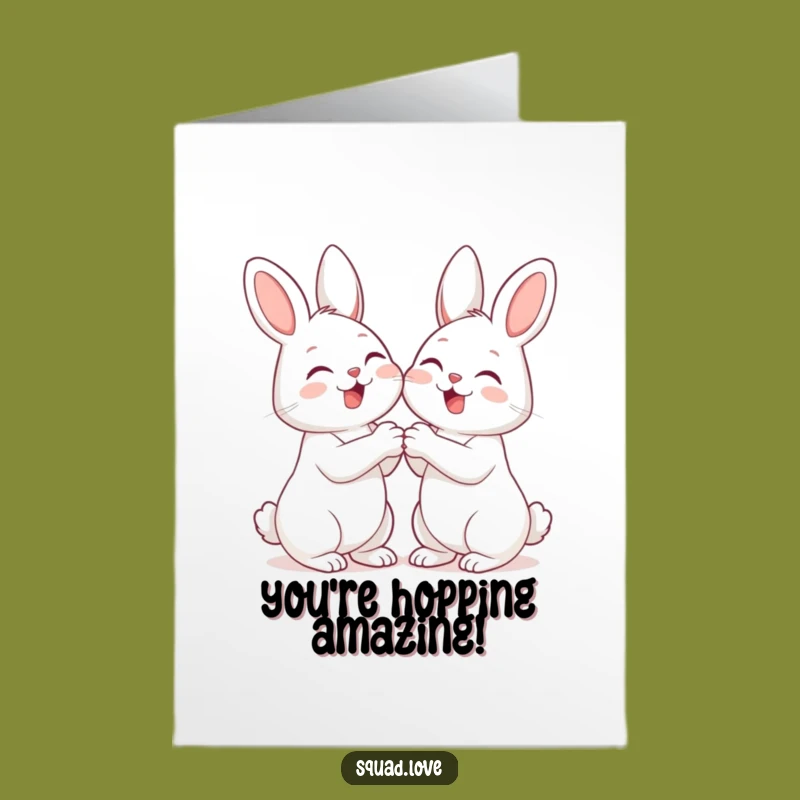 Free Printable Congrats Card: Giggling Bunnies - Best Friends Downloadable Greeting