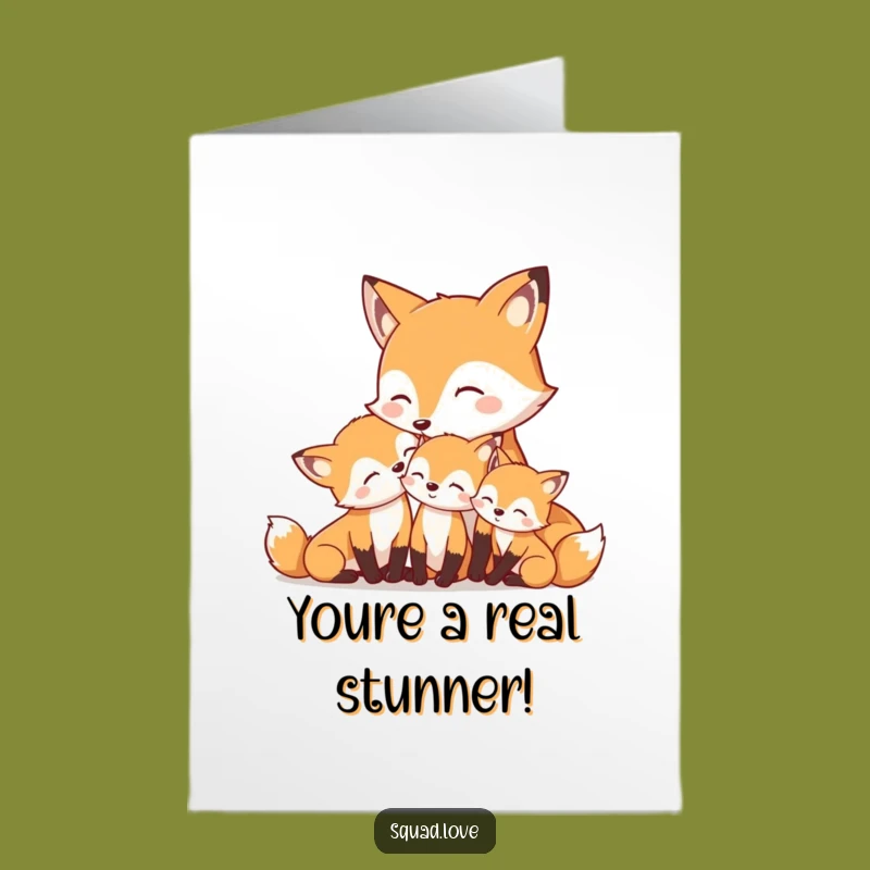 Free Printable Fox Family Congrats Card - Funny Downloadable Gift for New Beginnings
