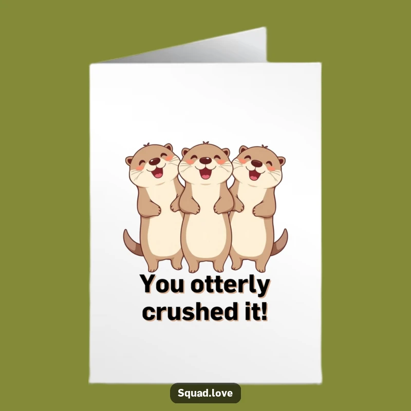 Free Printable Otter Card: Cheerful Pals Celebrate Your Success with a Hilarious Link
