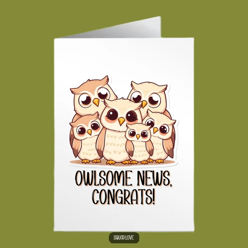 Free Printable Congrats Card: Adorable Owl Family for Your Huge Achievements