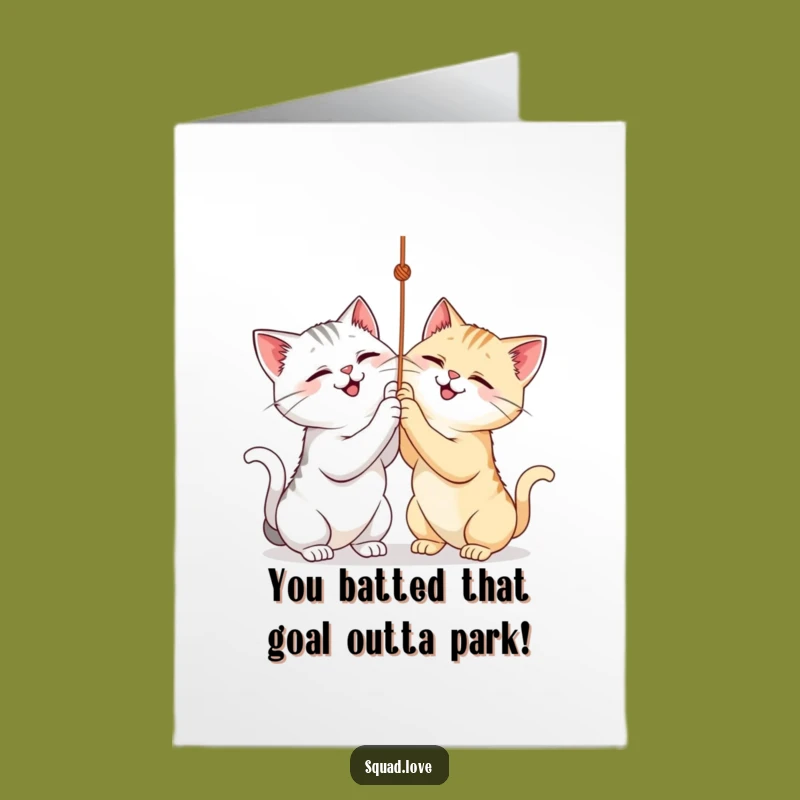 Free Printable Cat Congrats Card - Playful Feline Success Downloadable Greeting