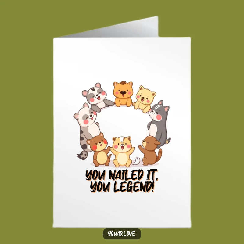 Free Printable Animal Friends Congrats Card - Funny Downloadable Group Gift