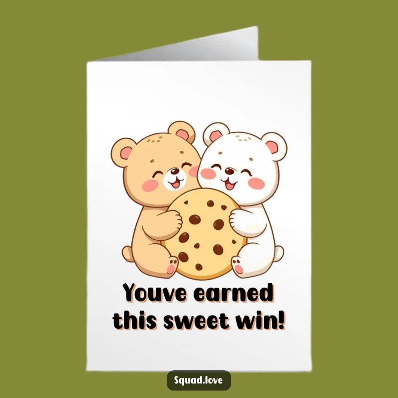 Free Printable Bear Cub Cookie Congratulations Card - Joyful Downloadable Gift