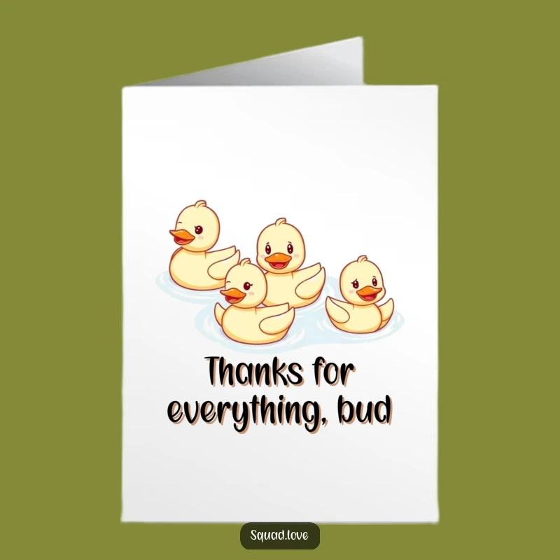 Free Printable Duck Thank You Card: Happy Family Formation Downloadable Gift