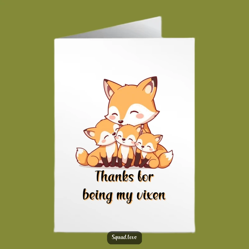 Free Printable Fox Family Thank You Card - Funny Downloadable Gift for Loving Hearts