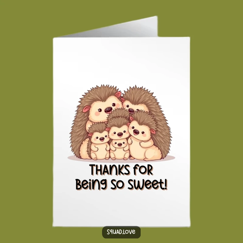 Free Printable Hedgehog Thanks Card - Cozy Family Appreciation Downloadable Greeting