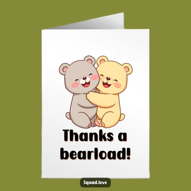 Free Printable Kawaii Bears Thank You Card - Heartfelt Downloadable