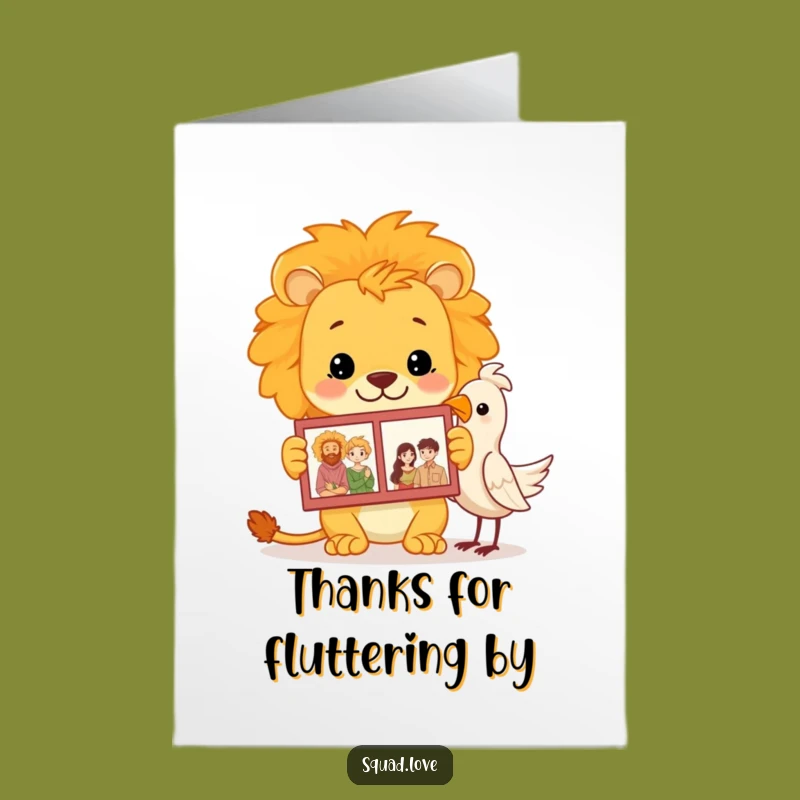 Free Printable Lion Family Thank You Card - Heartfelt Downloadable Gift