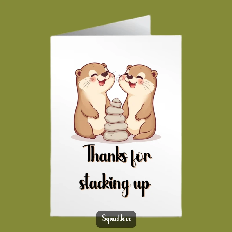 Free Printable Otter Thank You Card: Laughing Pals Stones Downloadable Gift