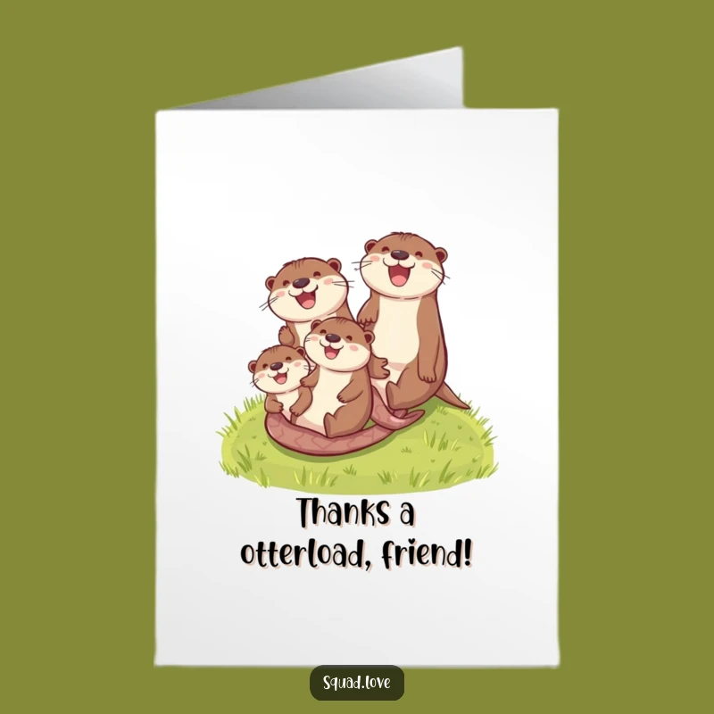 Free Printable Thank You Card: Otter Family Slides - Express Gratitude Hilariously!