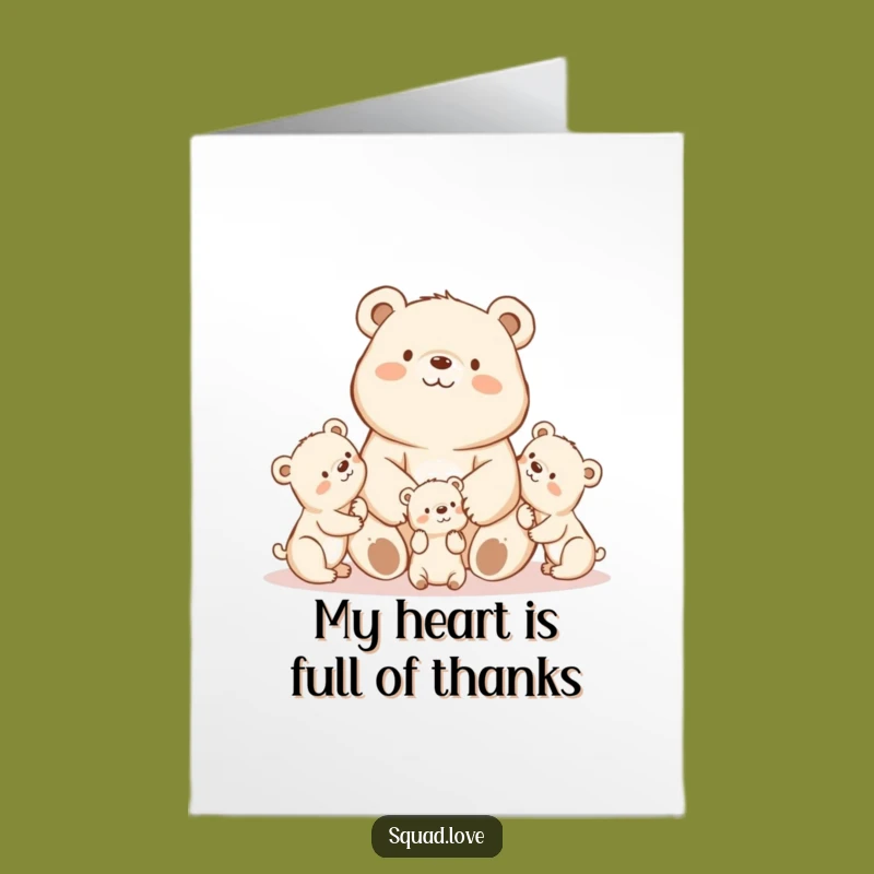 Free Printable Thank You Card: Mama Bear's Love, Heartfelt Download