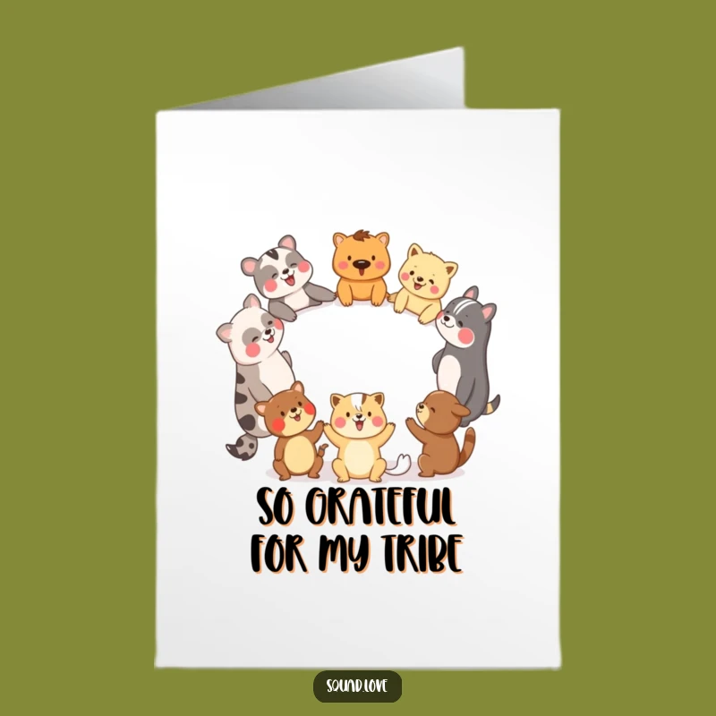 Free Printable Animal Friends Thank You Card - Funny Downloadable Group Gift
