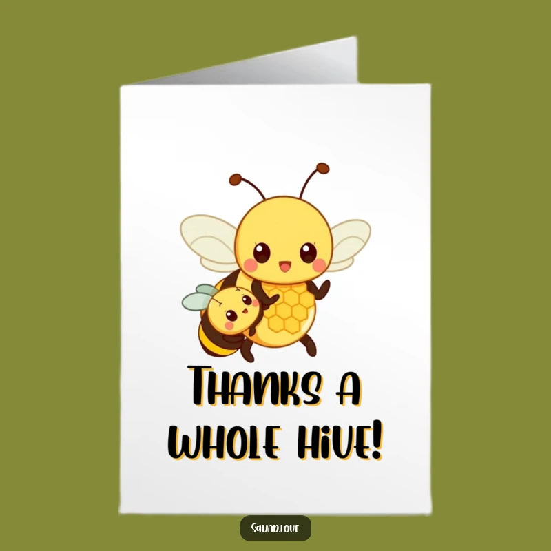 Free Printable Thank You Card: Funny Bee Honeycomb Appreciation Downloadable Gift