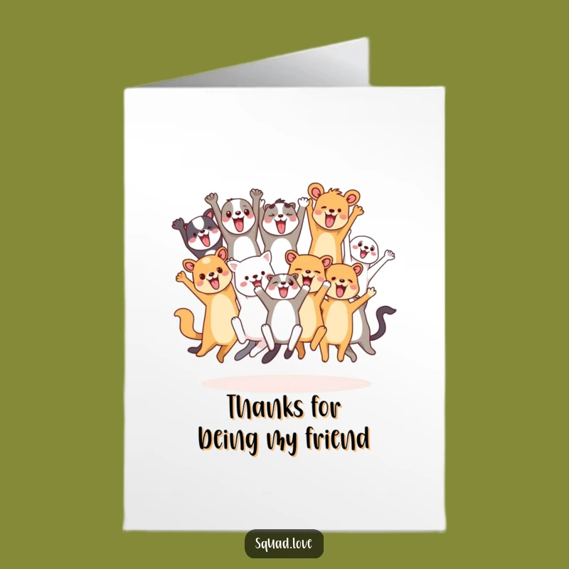 Free Printable Animal Friends Thank You Card - Joyful Downloadable Art for Gratitude