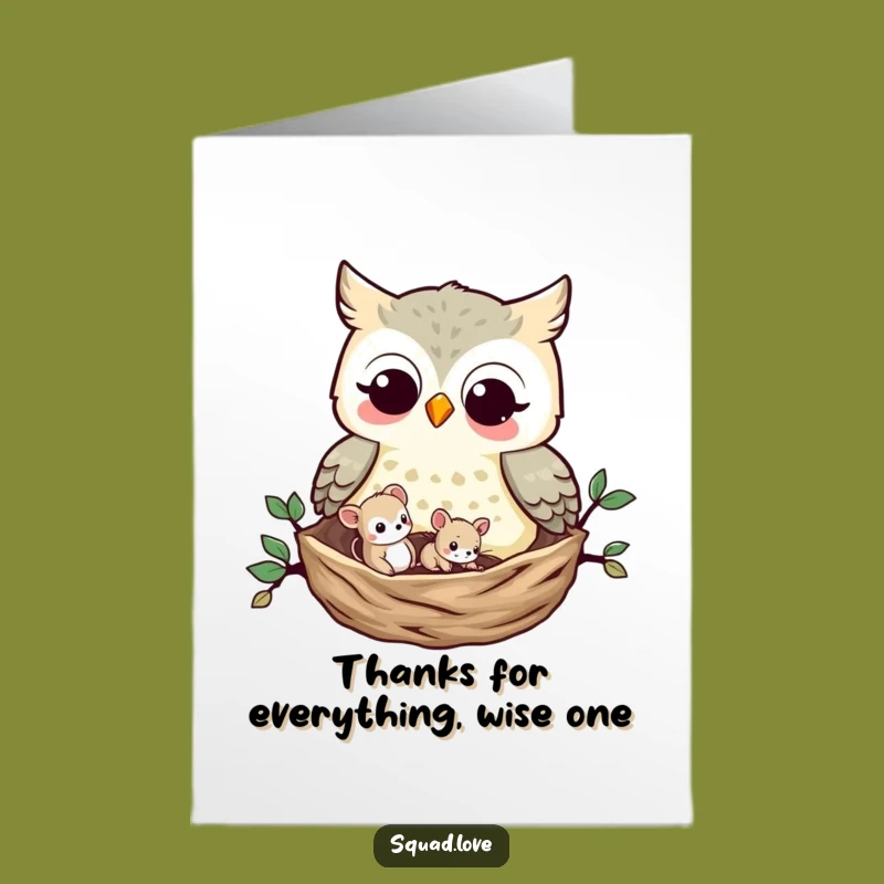 Free Printable Owl Mouse Thank You Card: Grateful Pair's Unique Bond - Funny Downloadable Gift