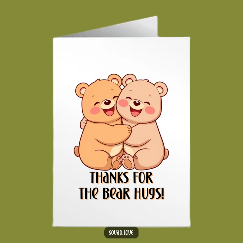Free Printable Thank You Bears Card - Huggable Downloadable Art for Expressing Gratitude