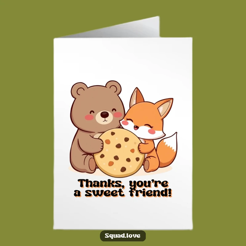 Free Printable Bear Fox Cookie Thank You Card - Sweet Downloadable Gratitude!