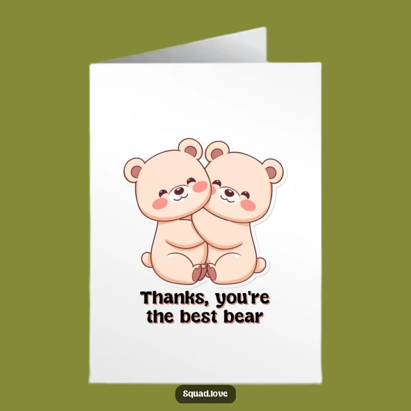 Free Printable Bear Hug Thank You Card: Cute Kawaii Gratitude