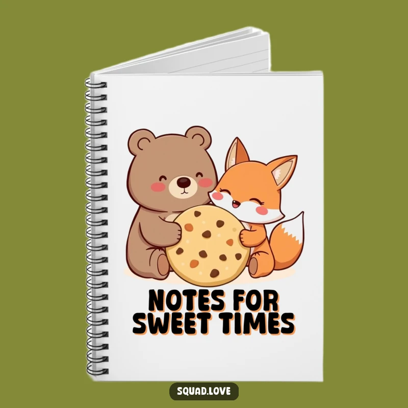 Funny Bear Fox Cookie Notebook: Joyful Friends Sharing - Writing Gift