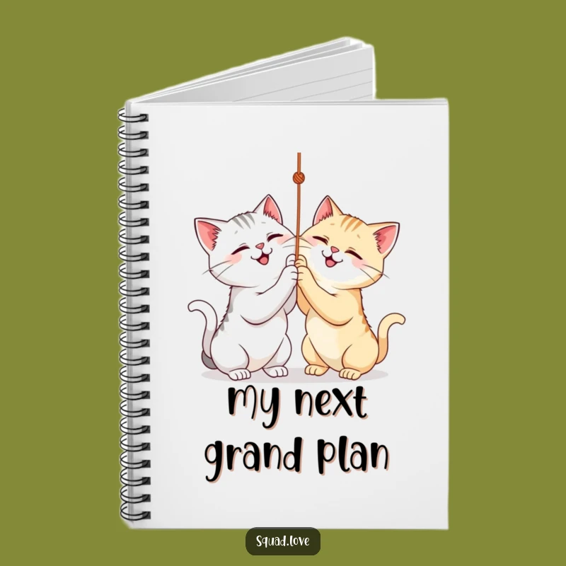 Funny Cat String Notebook - Playful Gift for Notes & Ideas