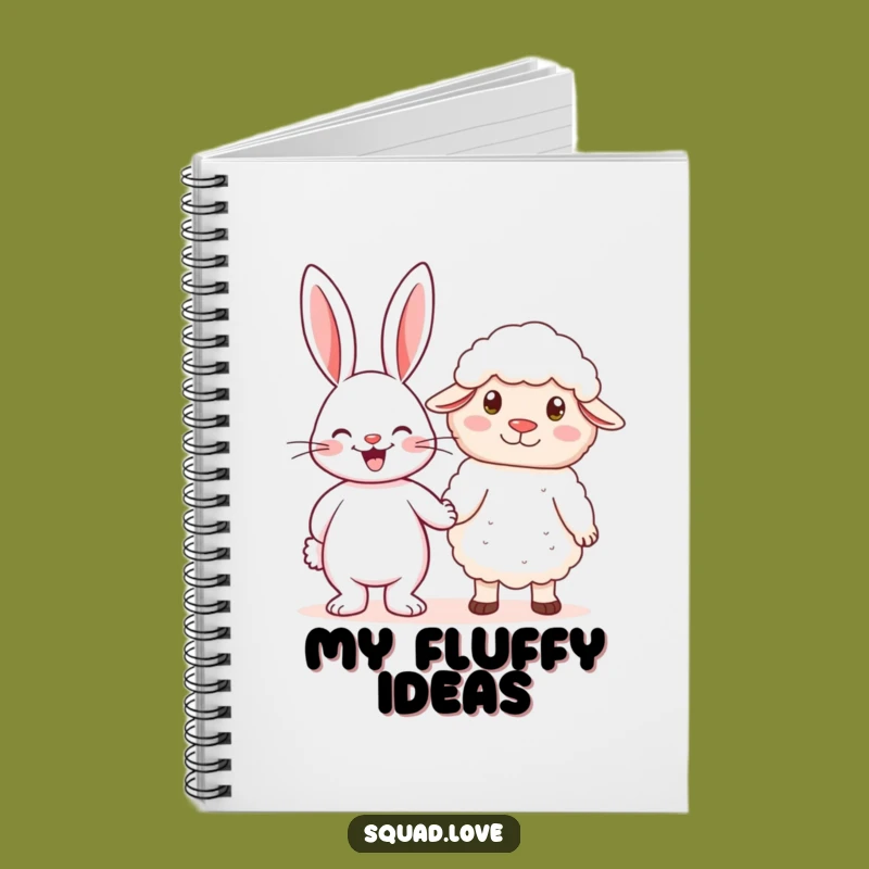 Funny Rabbit & Sheep Holding Hands Notebook - Journal for Sweet Thoughts