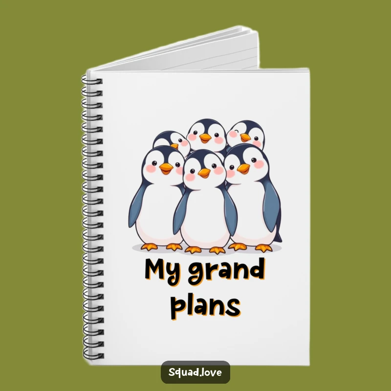 Funny Penguin Huddle Notebook: Jot Down Ideas with Joyful Friends