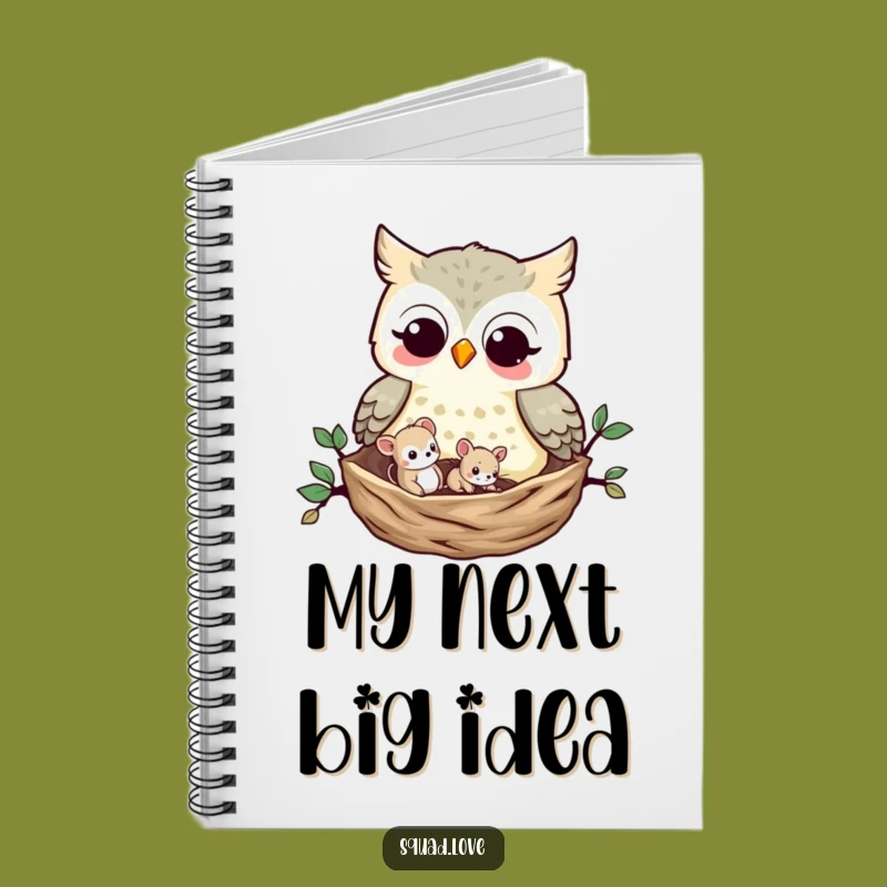 Funny Owl and Mouse Notebook: Woodland Friends Journal, Sweet Funny Gift for Writers and Bird Lovers