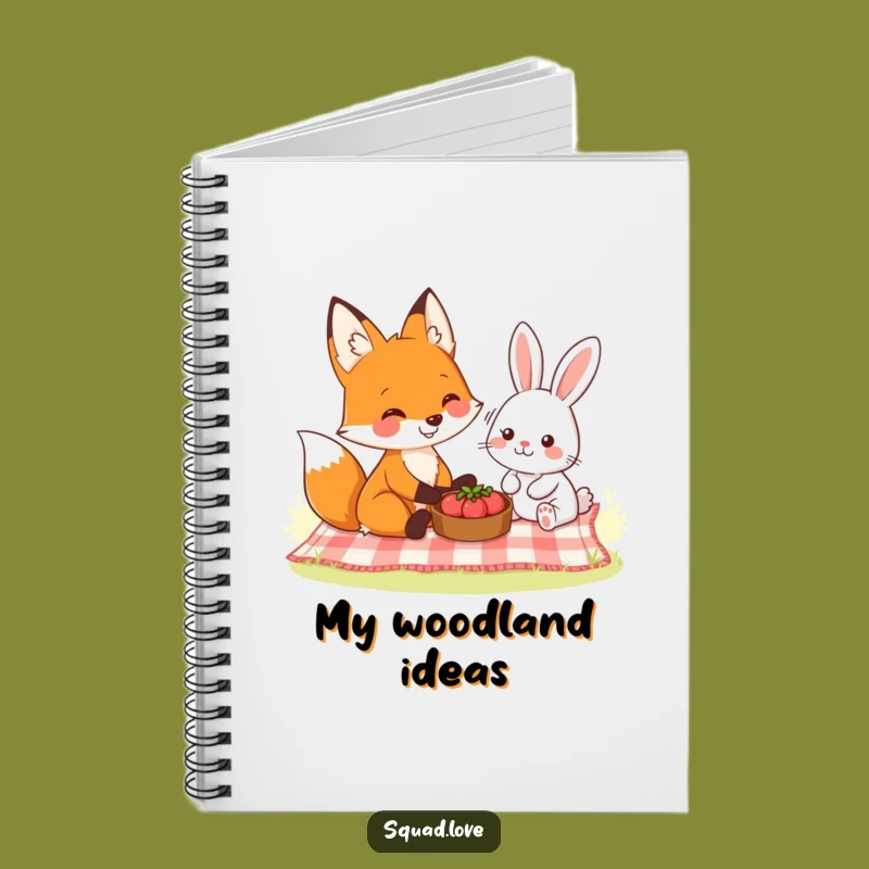 Funny Woodland Picnic Notebook: Jot Down Ideas with Fox and Rabbit