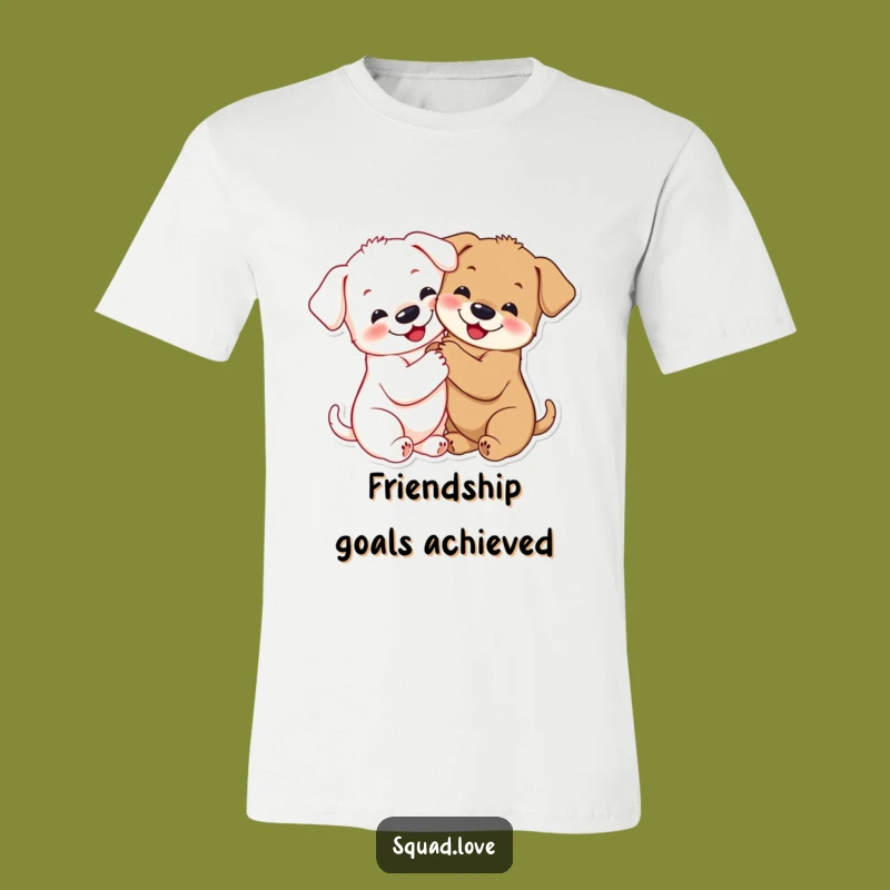 Funny Puppy Hug T-Shirt: Adorable Smiling Pups Embrace, Cute Funny Gift