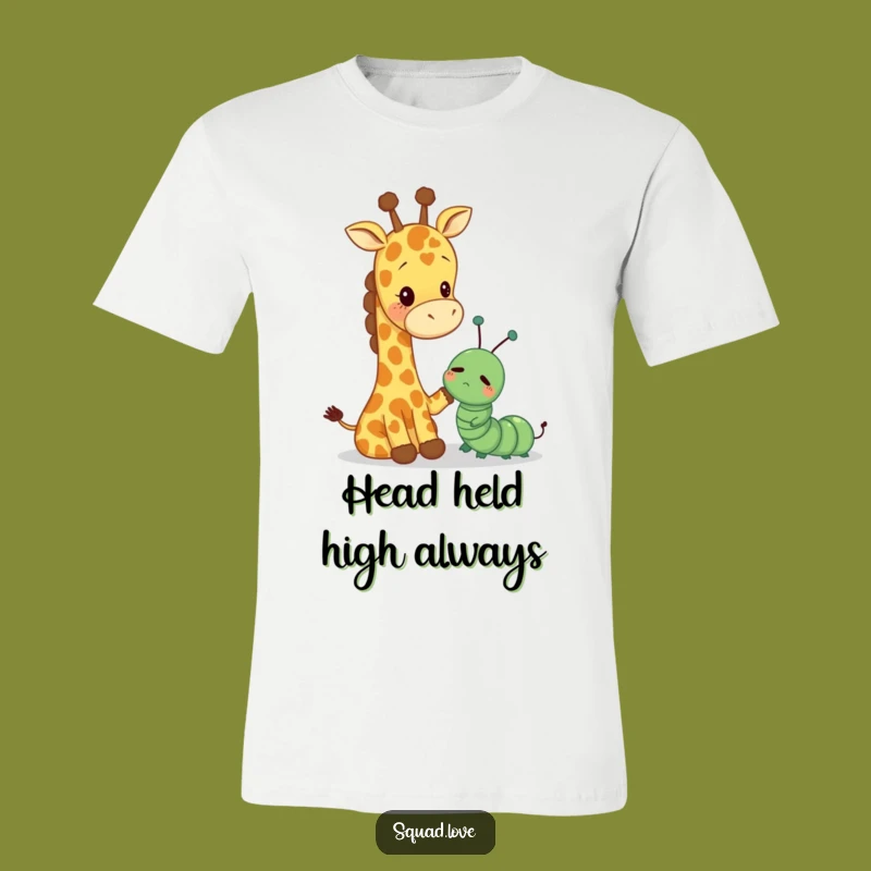 Funny Giraffe Caterpillar Pat TShirt - Empathetic Animal Lovers Tee
