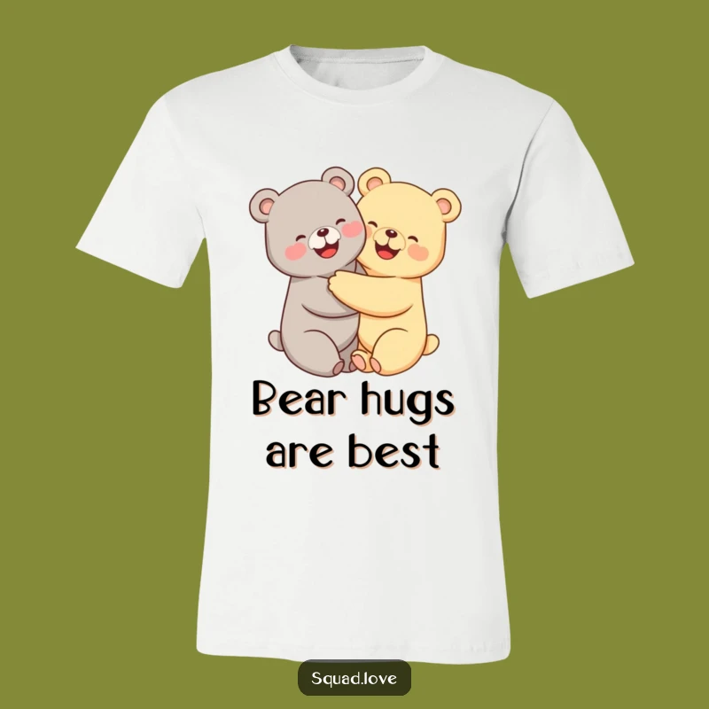 Funny Kawaii Bears Hugging T-Shirt - Cute Friendship Apparel